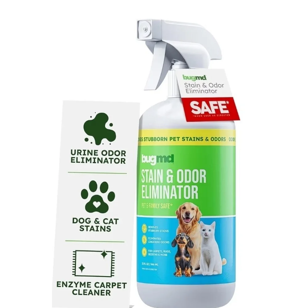 BugMD Enzyme Cleaner for Dog & Cat Urine | Pet 32 Fl Oz (Pack of 1), White